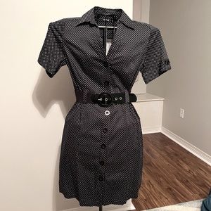 Apt. 9 Belted Black Dress with White Polka Dots (runs small-fits more like an 8)